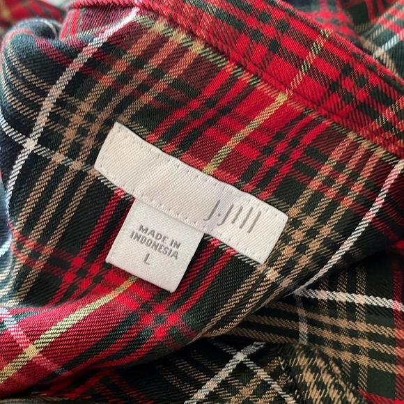 J.Jill Buttoned Shirt Tunic Red Plaid L - Picture 4 of 4